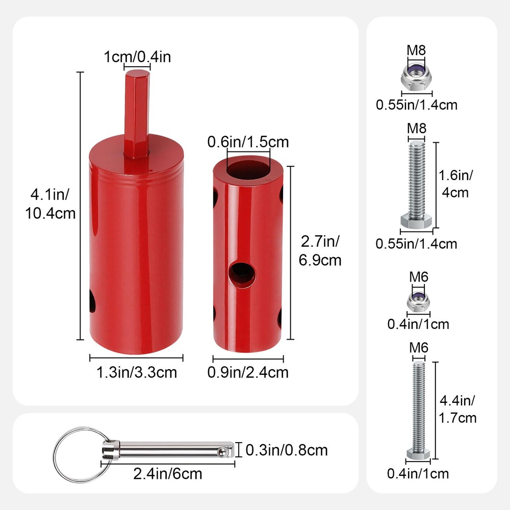 2 PCS Heavy Duty Trailer Jack Adapter Tool for 1" Socket 1/2" & 3/8" Drive Shaft