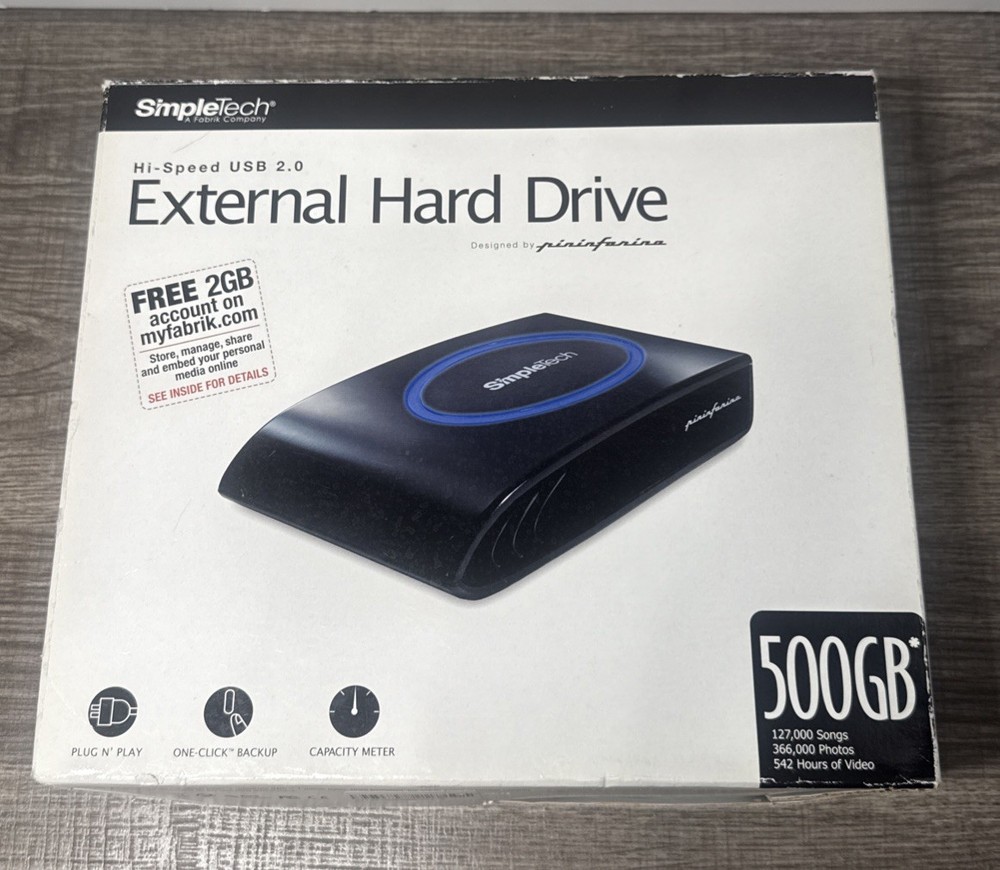 SimpleTech - 500GB External Hard Drive (new opened box)