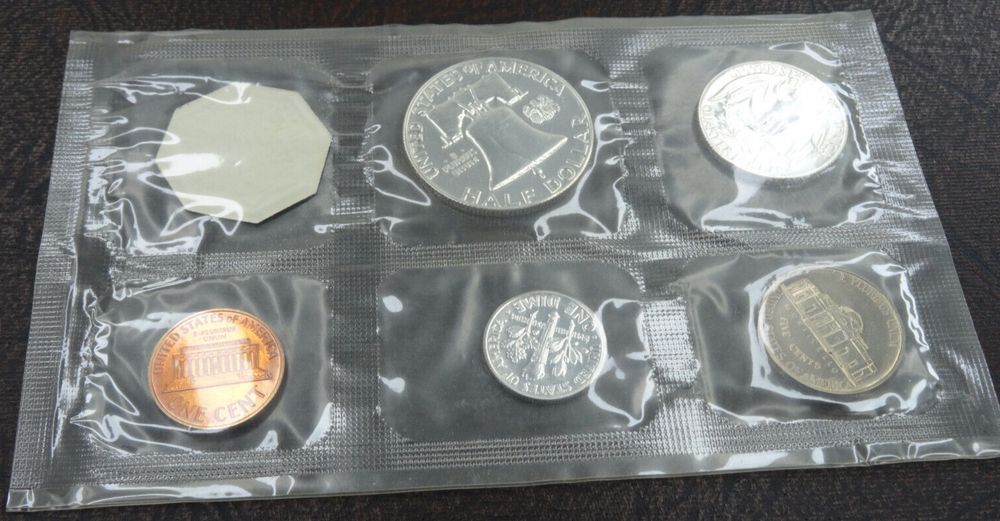 1963 US Mint Proof Set 5 Coins 90% Silver Flat Pack NO ENVELOPE