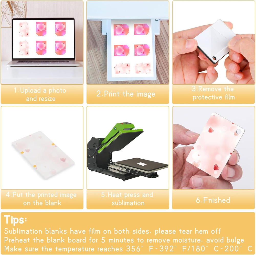 Sublimation Keychain Blanks Bulk, 180PCS Rectangle Sublimation Blanks, MDF Keych