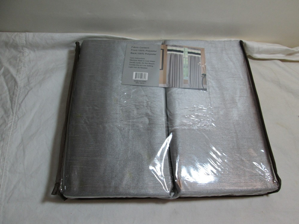 RT Collection BARTRIDGE 2 Faux Silk Lined Panels 84x84 Silver, Ivory, Chocolate
