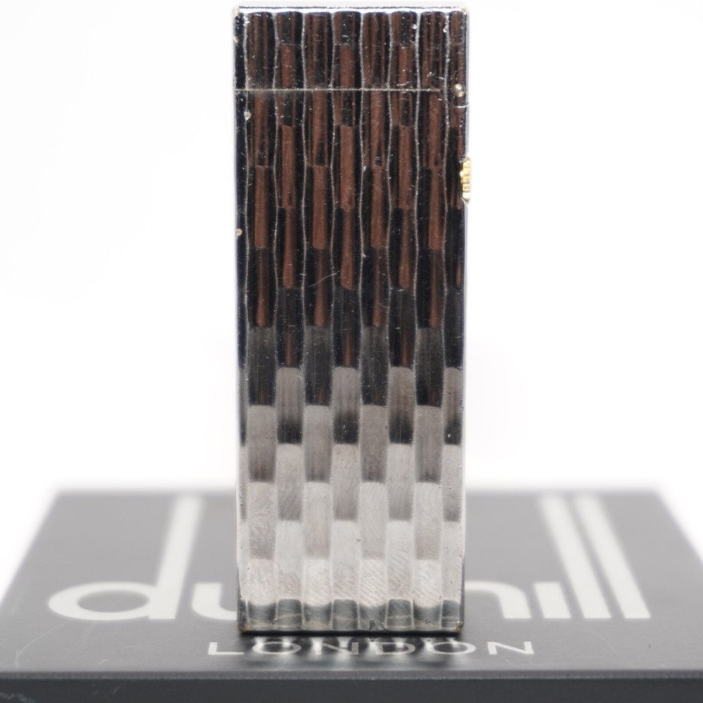 Dunhill Lighter oxidized silver Bambo Pattern-Ultrasonically Cleaned_Working