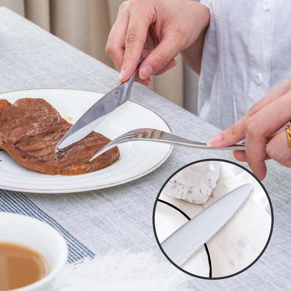 20 Pieces Silverware Set Service for 4,Modern 18/10 Stainless Steel Flatware ...