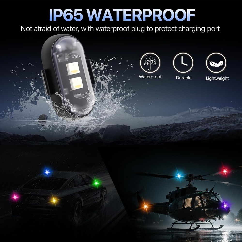 6PCS Wireless LED Lights for Car with Remote Control, High Brightness Wireles...