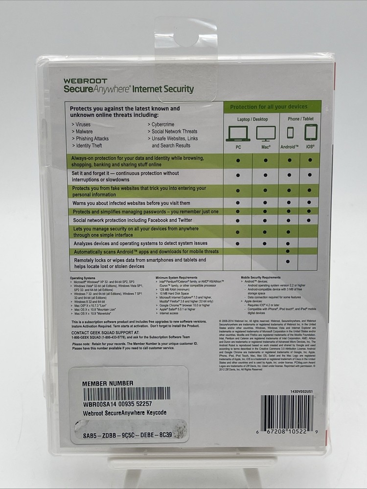 Webroot SecureAnywhere Internet Security - Full Version for Windows & Mac WBR00…