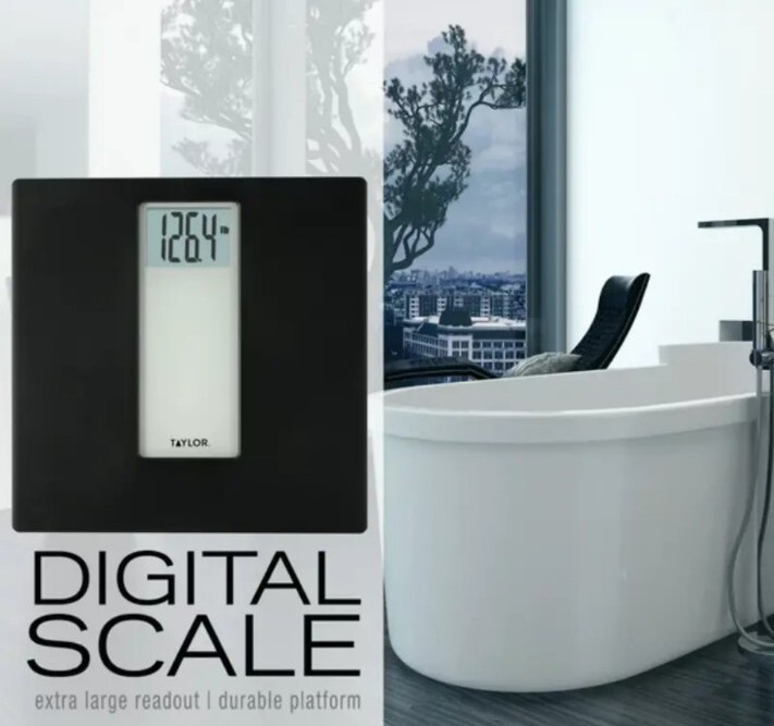 New Taylor Digital 400LB Capacity Black/Grey Bathroom Scale