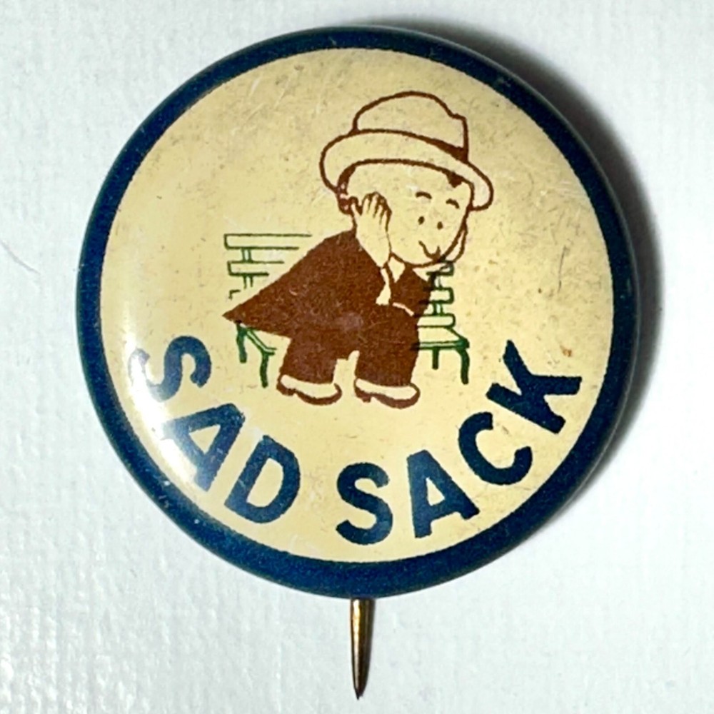 c1940s Sad Sack Comic 1" Tin Litho Pinback Button