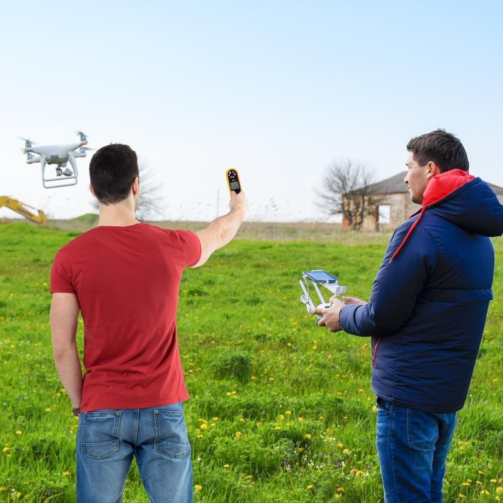 Pyle Digital Anemometer Handheld Thermometer - Portable Handheld Meter, Wind