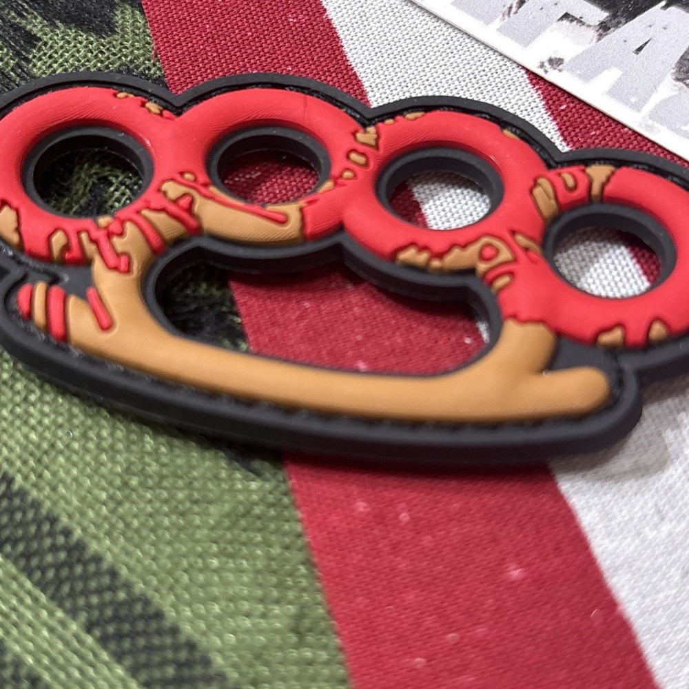 PvC Knuckle Up Tactical Hook And Loop Patch High Quality 3d