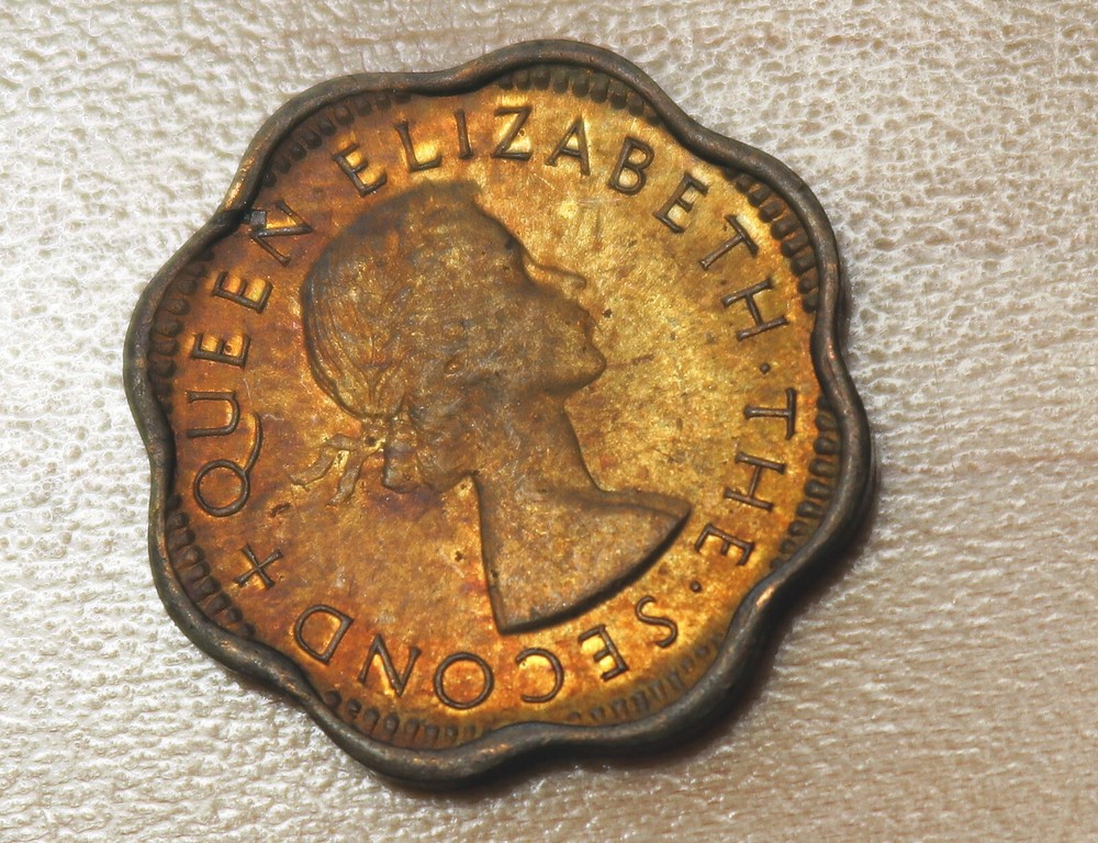 1955 Ceylon Sri Lanka 2 Cents