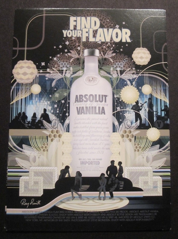 ABSOLUT VANILLA vodka  POST CARD FIND YOUR FLAVOR