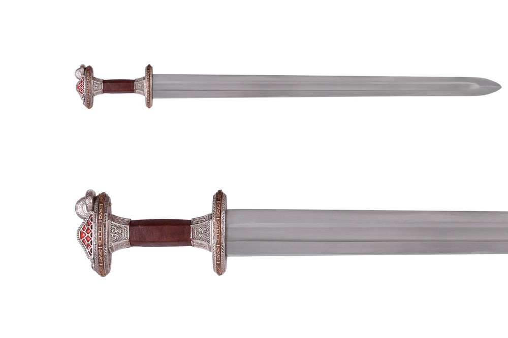 Vendel period sword with sheath, mint brass handle