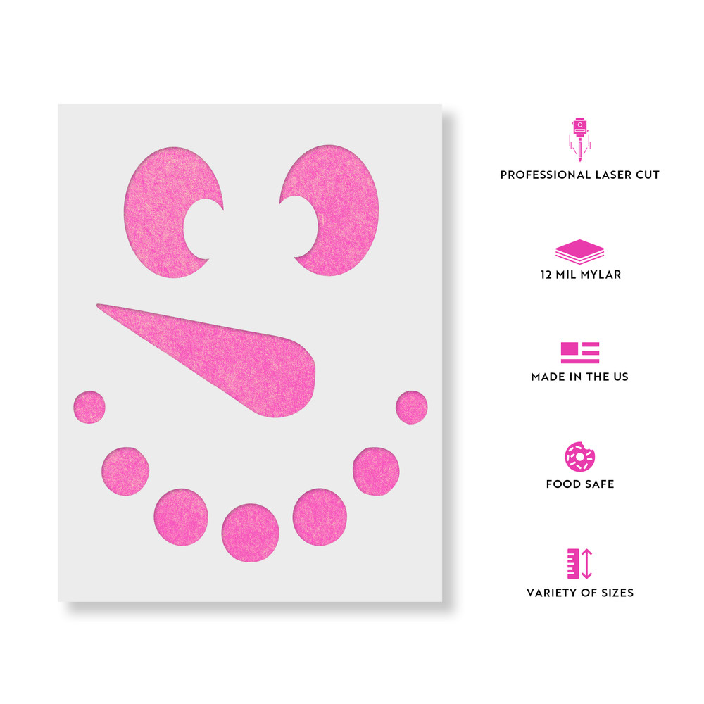 Snowman Smile Face Stencil - Durable & Reusable Mylar Stencils