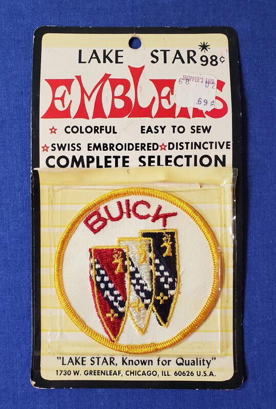 Buick Circular Patch In Original Pack 3" Diameter Lake Star Emblems