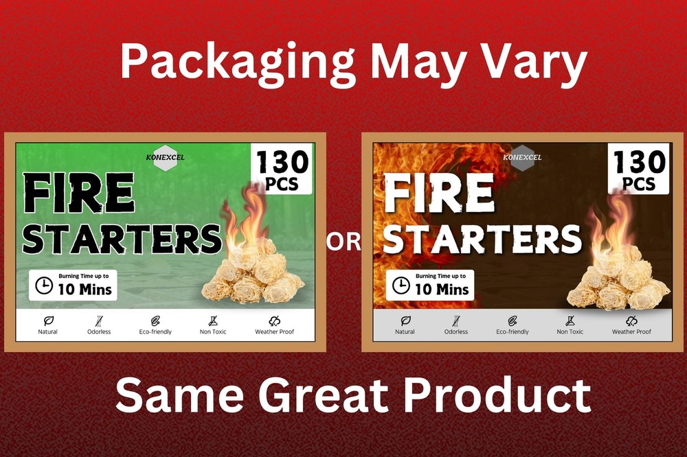 130 pcs Large Fire Starters, Natural Fire Starter for Campfires, Firestarters...