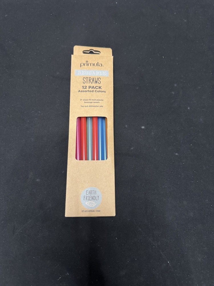 Primula Reusable Straws Assorted Colors - 12 Pack - NEW!