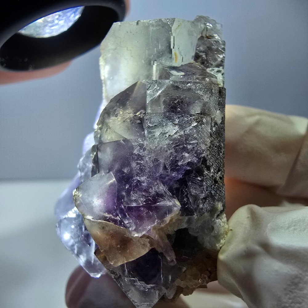 Phantom Fluorite Cube Specimen, purple white Okorusu, Namibia 51*37*26mm