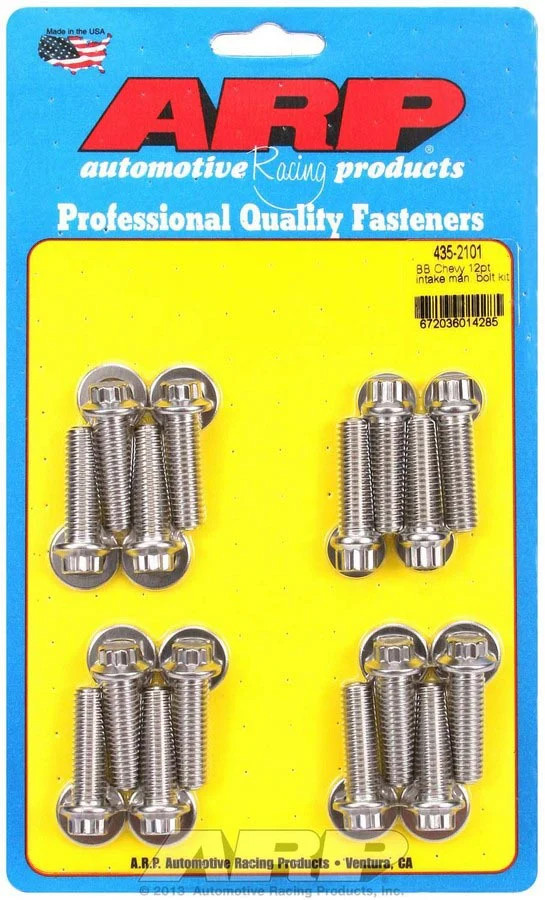 ARP 435-2101 BBC S/S Intake Bolt Kit 12pt.