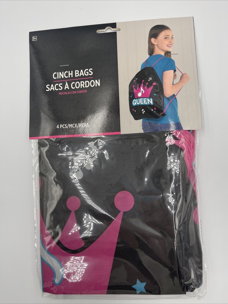 Queen Cinch Sac Bag Drawstring Backpack Crown Music Note