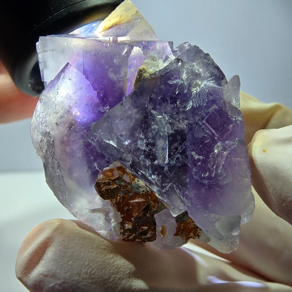 Phantom Fluorite Cube Specimen, purple white Okorusu, Namibia 45*37*26mm