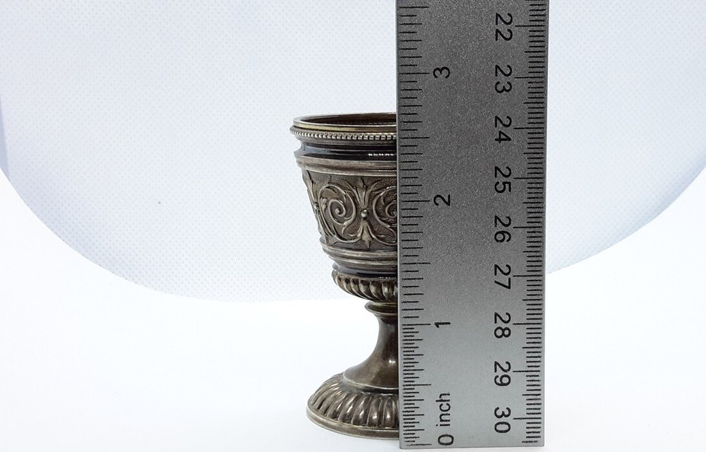 German 800 Silver Egg Cup Repousse Not Sterling. Wilhelm Binder WTB