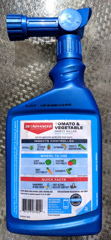 2 PACK BioAdvanced Tomato and Vegetable Insect Killer Ready to Spray 32oz