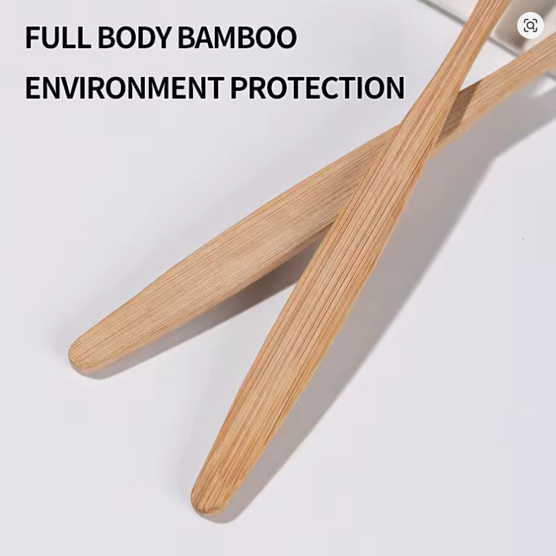 Bamboo Toothbrushes 10 Pack Biodegradable Soft Medium Charcoal Bristles