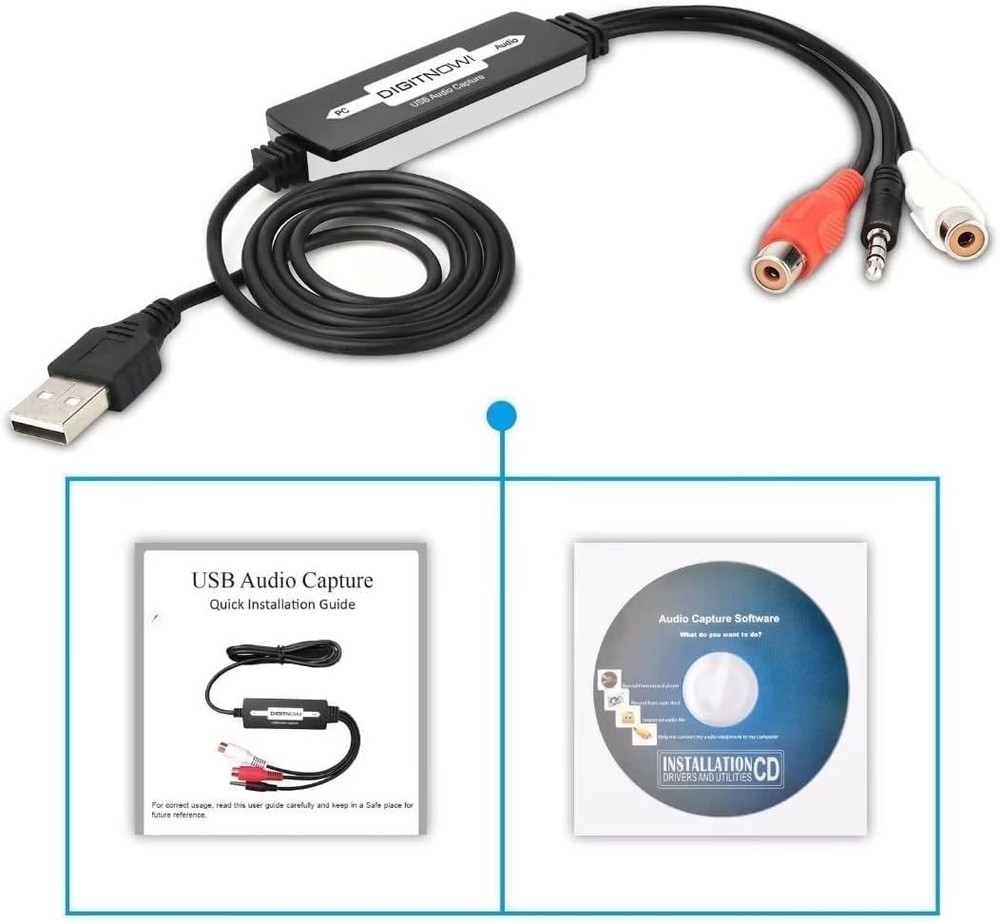 Compact USB Audio Capture Device: Convert Vinyl and Cassettes to Digital Format