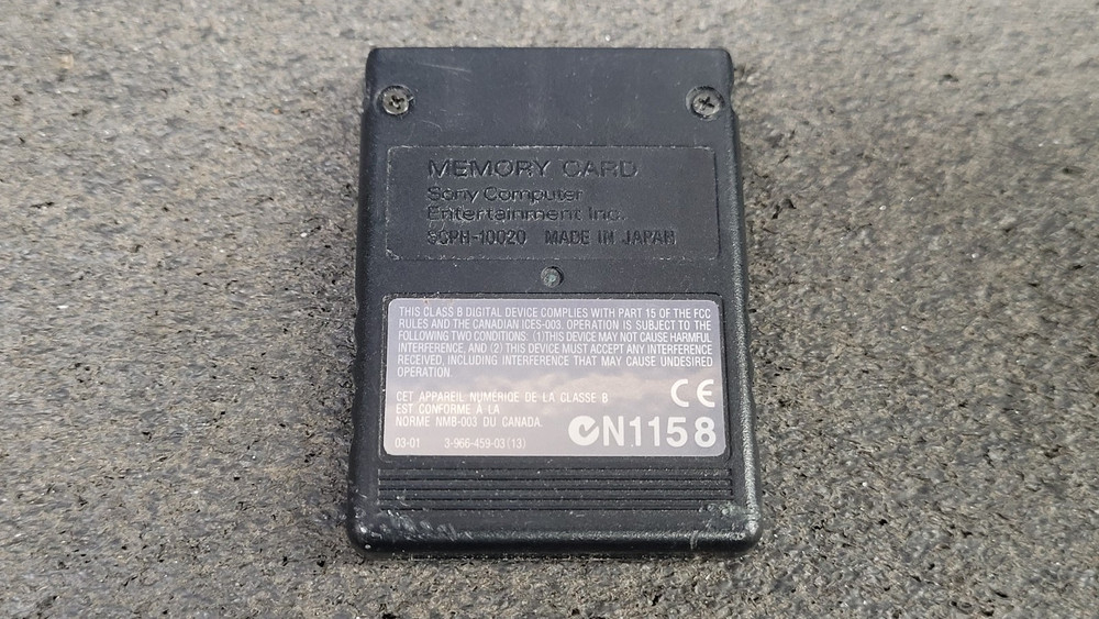 Sony PS2 Authentic Memory Card SCPH-10020 8MB MagicGate - BLACK - Tested
