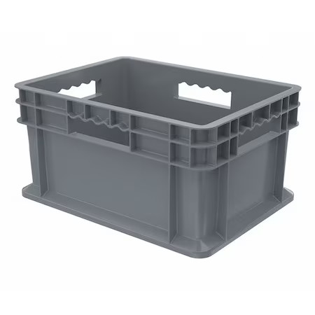 Akro-Mils 37288Grey Solid & Stackable Straight Wall Storage Container, 6.7 Gal,