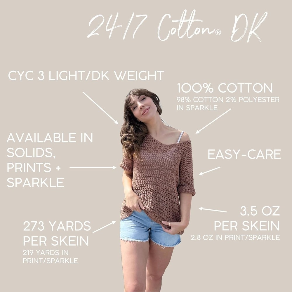 24/7 Cotton DK Yarn, Lemon Drop