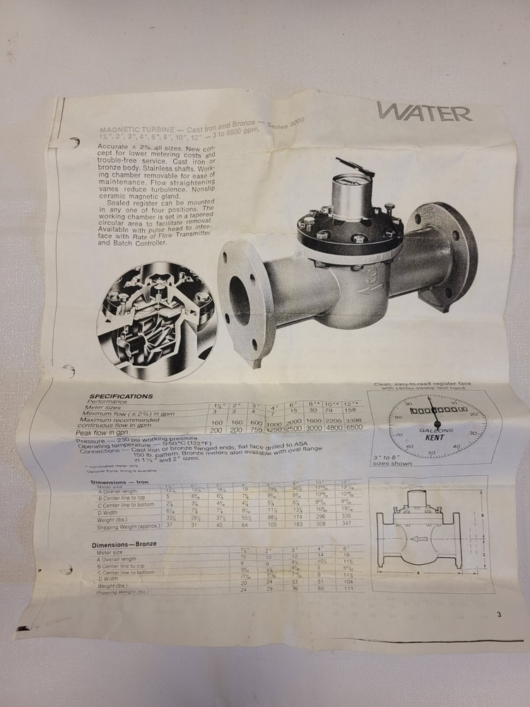 Kent 2" Helix 3000 Flow Meter - New