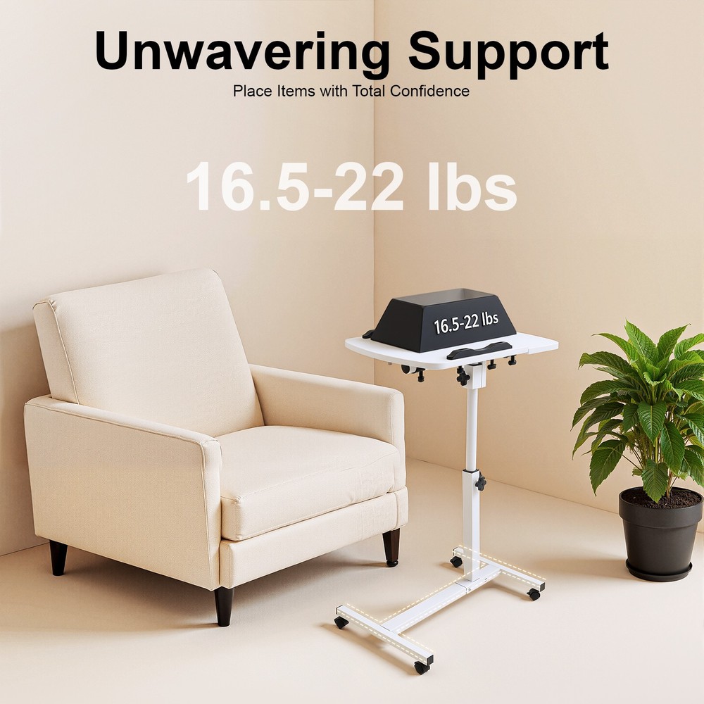 Portable Adjustable Office Laptop Desk Rolling Table Computer Mobile Stand NEW