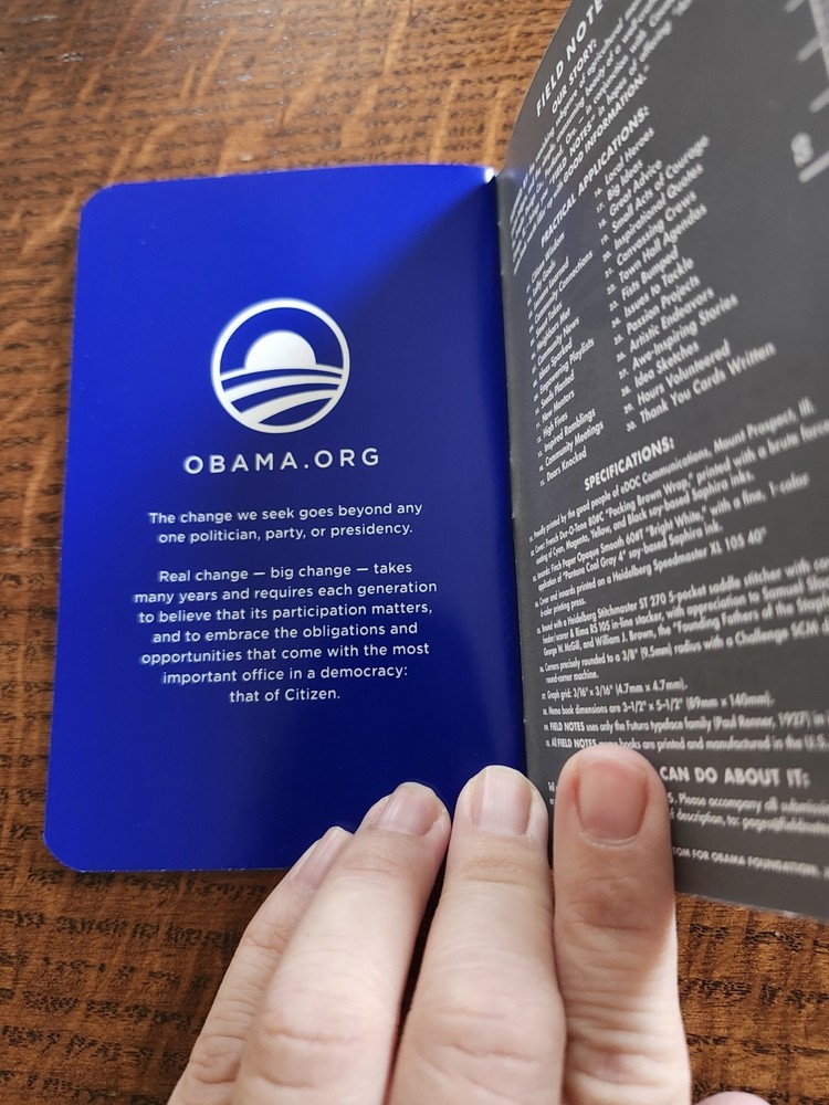 Obama Field Notes Single Notebook