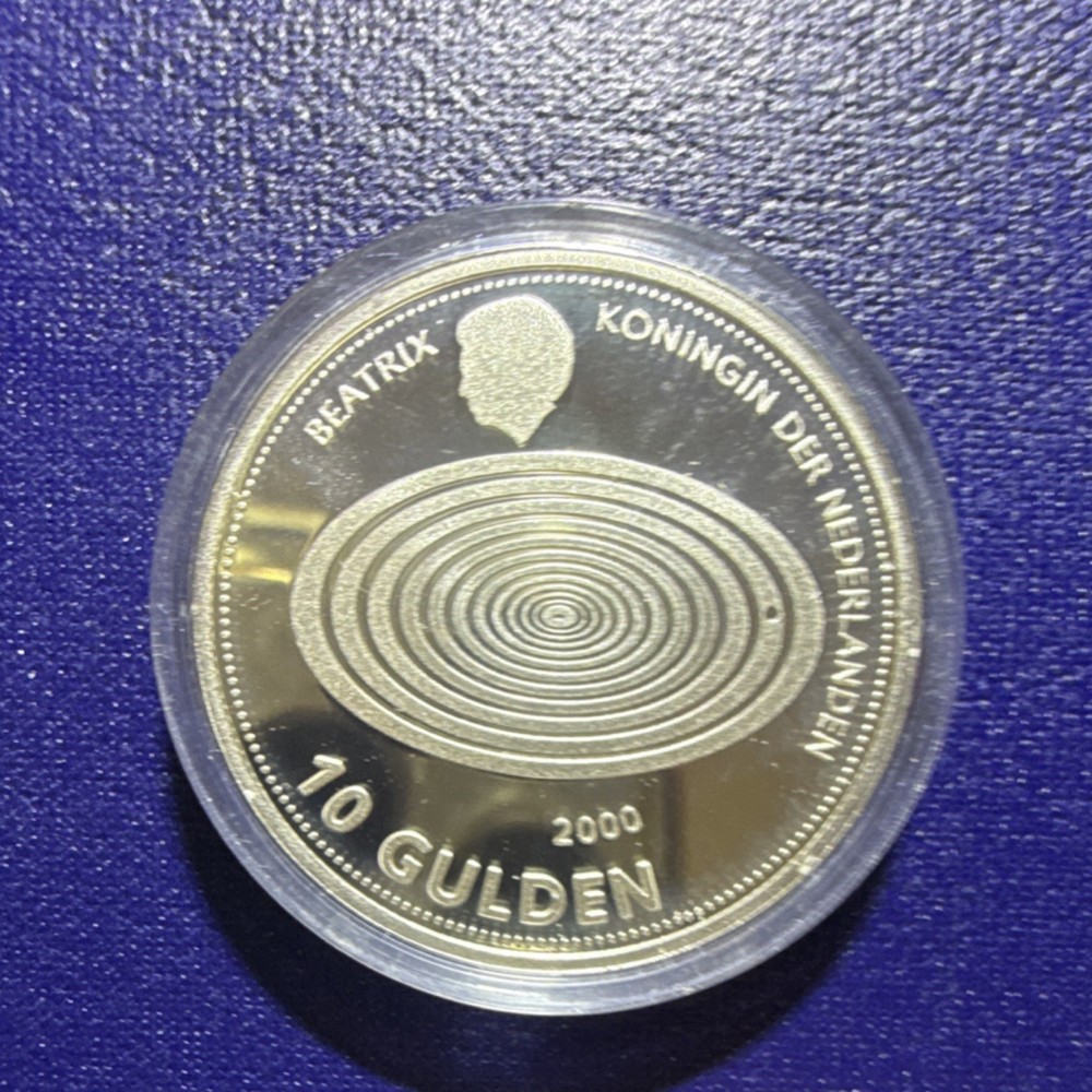 Netherlands 10 Gulden Silver Coins 1999 & 2000 Beatrix Uncirculated