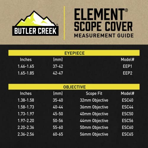 Butler Creek Element Scope Cap Objective 55-60mm, Black One Size,