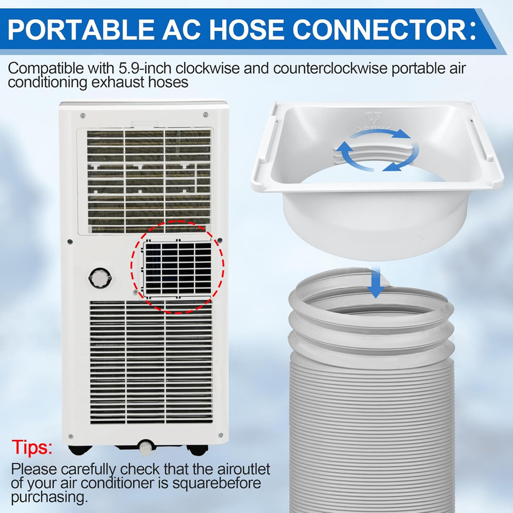 5.9 Inch Portable Air Conditioner Exhaust Hose Coupler, 6 X 7 Inches Portable AC