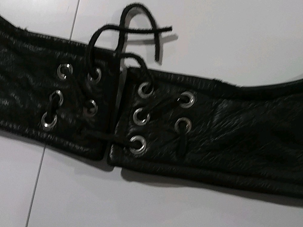 Unisex VANCE Black LEATHER, Deep Pockets, MOTORCYCLE / BIKER Chaps REALLY NICE!