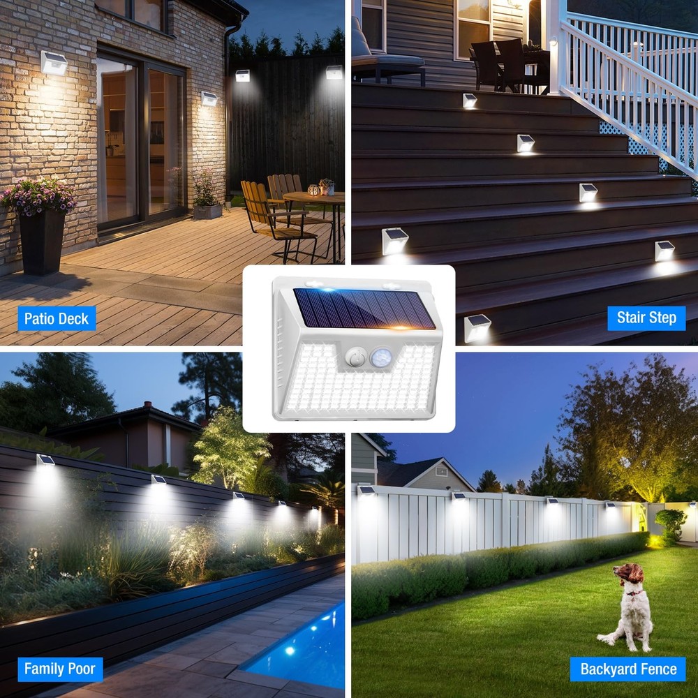 Solar Lights Outdoor Waterproof, 6Pack 140LED Bright Motion Sensor Security L...