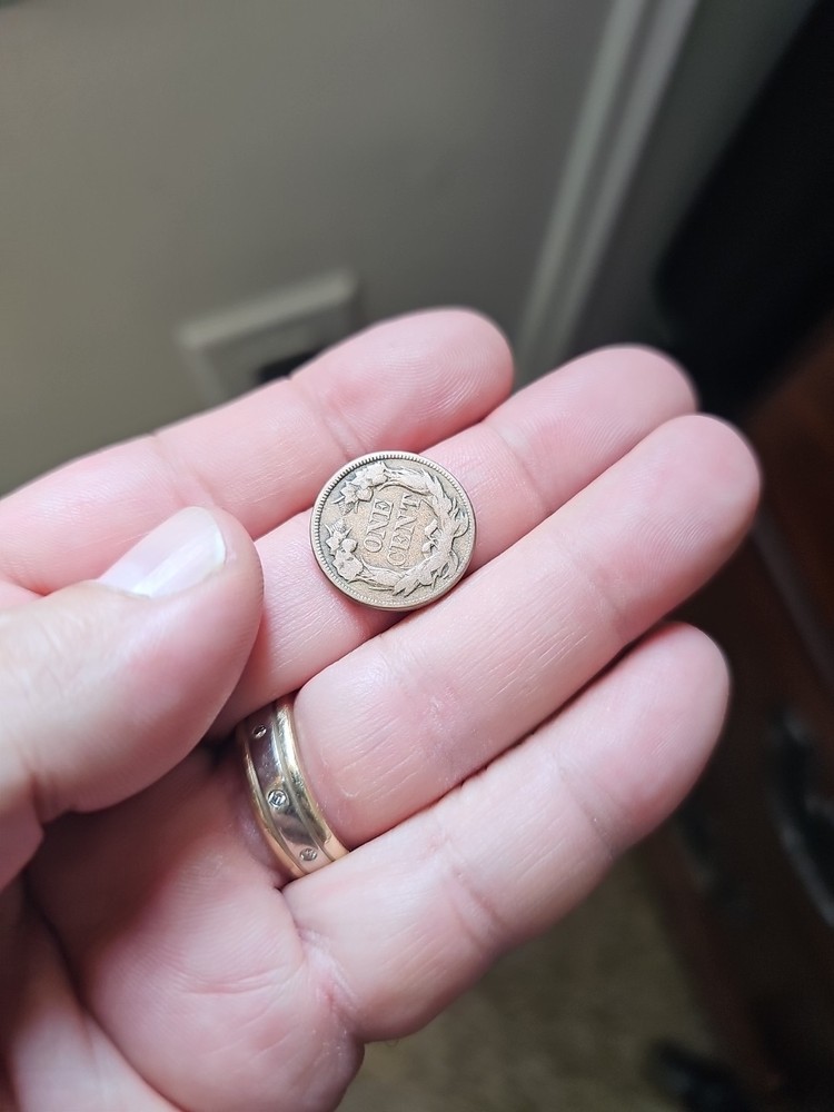 1857 Flying Eagle Cent - Rich Front & Back, F+ Details