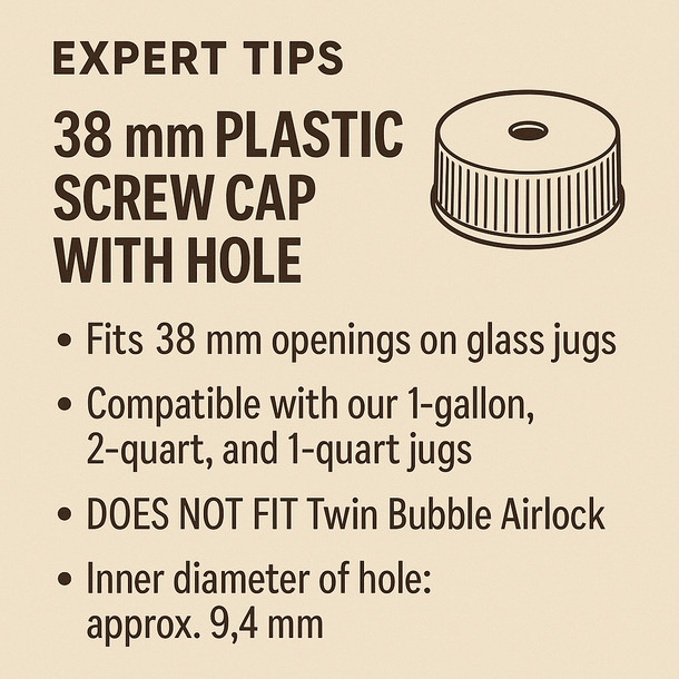 Brewers Best 38 mm Plastic Screw Cap with Hole