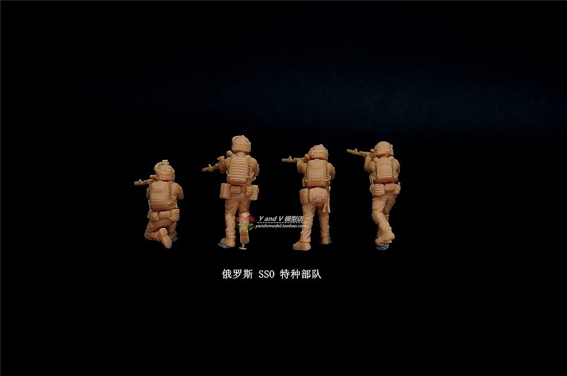 3D printed 1/72 Modern Russia "SSO Special Forces Combat posture" 4 man model