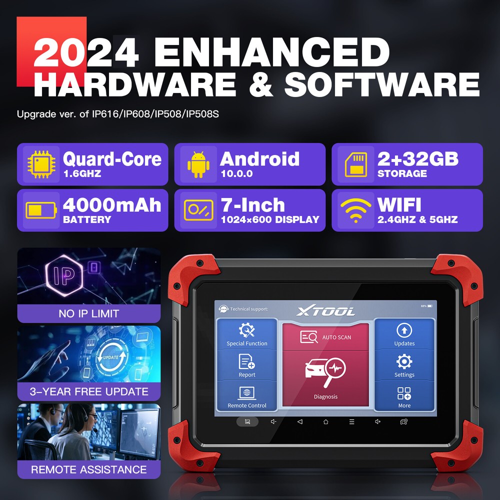 XTOOL D7 OBD2 Scanner Bi-Directional All System Diagnostic Auto Scan E.CU Coding