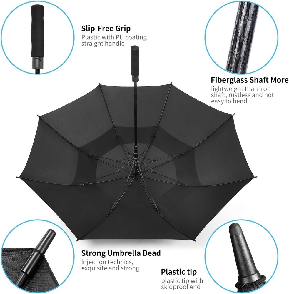 Extra Large Golf Umbrella 62-Inch Automatic Open Vented Waterproof Windproof