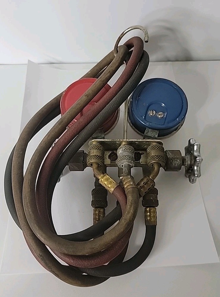 Vintage Robinair Refrigeration Manifold Gauge Set, UNTESTED