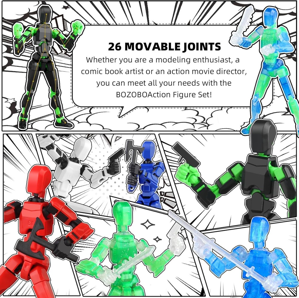 Luminous 13 Action Figure Set, 6PCS Robot 6pcs 13 Set