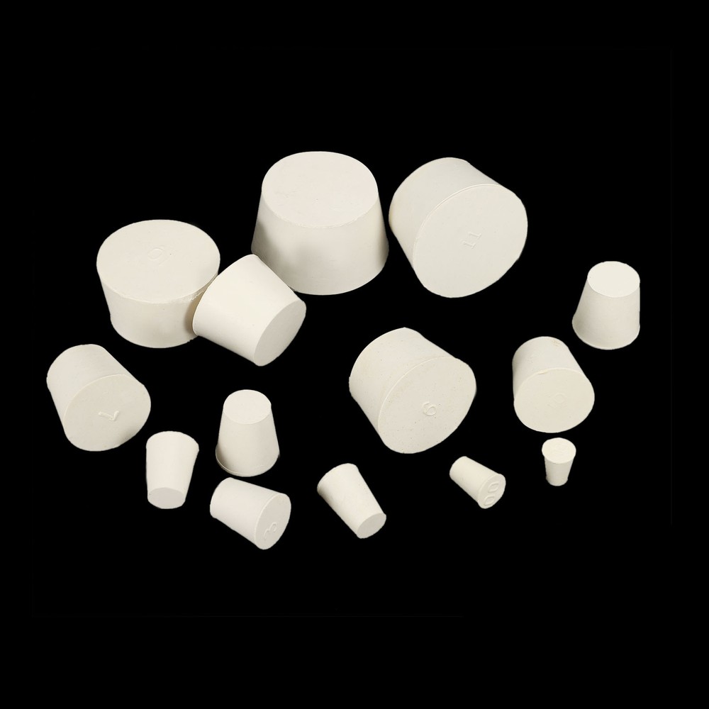 5 Pack Solid Rubber Stoppers 1# Tapered Lab Seal Plug Test Tube Bungs, White