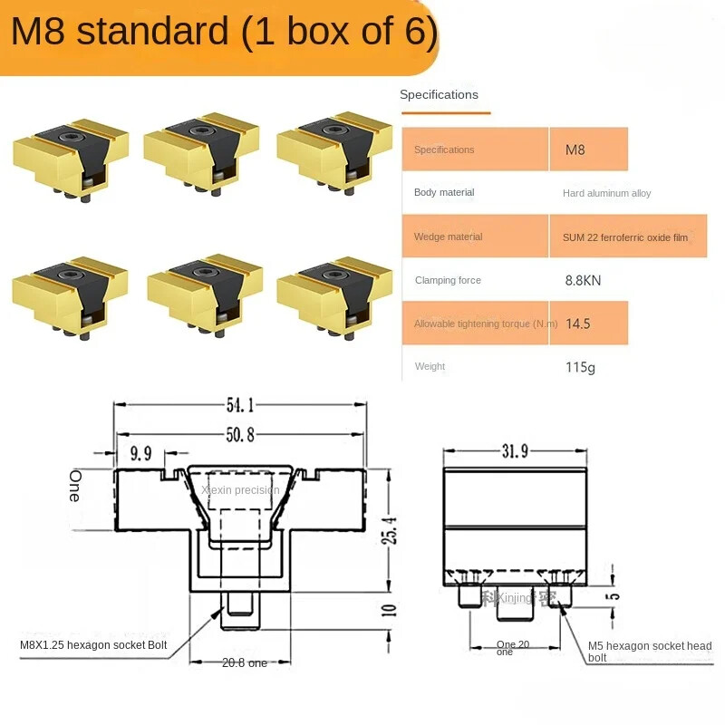 High Precision Machine Tools Workholding M8 M6 vise for cnc machining