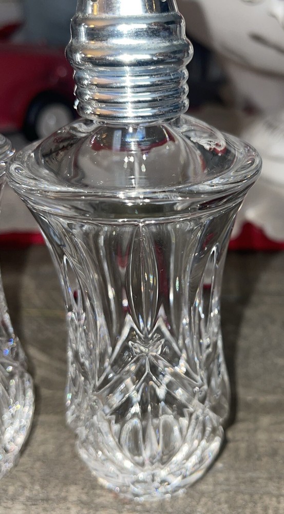 Salt & Pepper Shakers Gorham Crystal Lady Anne Pattern 7”