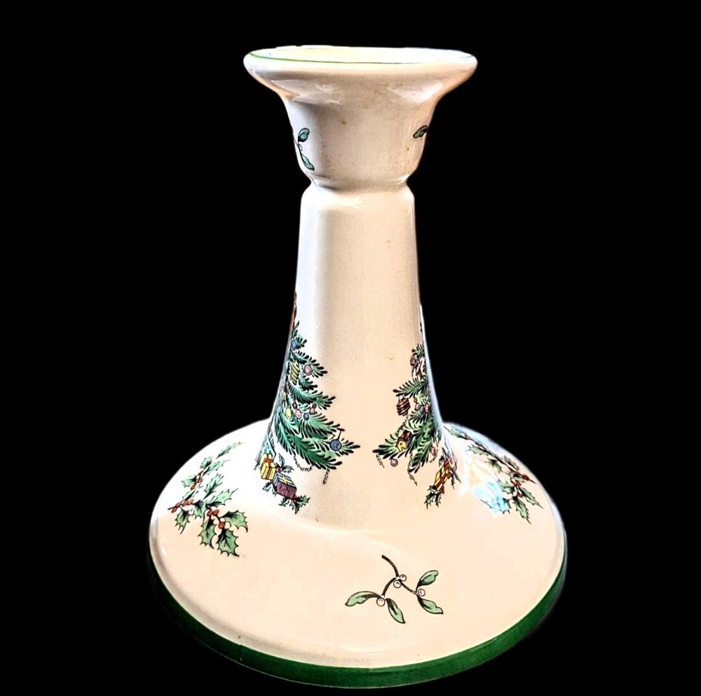 One Spode Christmas Tree Candle Holder/Stick 5 1/2" Excellent